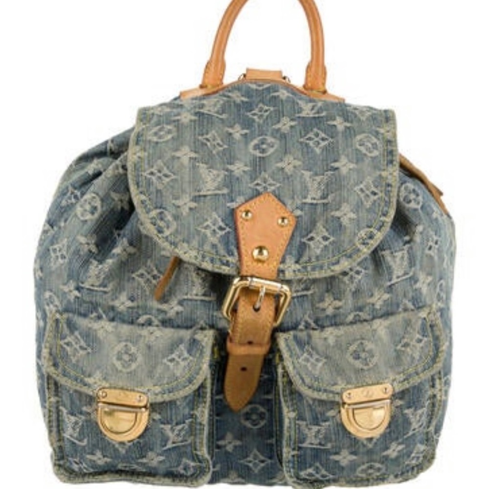 Louis Vuitton Denim Backpack From the 2006 Collection LV Monogram